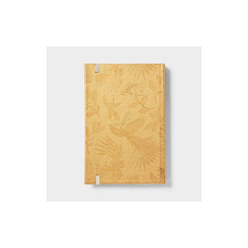 Bohemian Chic Hardcover Lined Casebound Journal - Distressed Gold Embossed