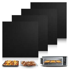 4Pcs Reusable Air Fryer Liners for Ninja, 12 × 12in Non-Stick Oven Liners for Toaster Oven, Microwave/Grill Baking Mat, 450°F Pre-Cut Square Mat for Ninja SP101/SP201/SP301/SP351, Kitchen Accessories
