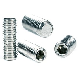M4 (4mm x 4mm) Grub Screws Flat Point Carbon Steel Set Screw Metric Thread Allen Socket Key ISO 4026 (Pack of 20)