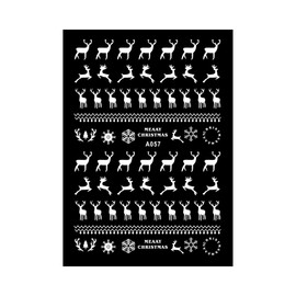 Generic Christmas Reindeer Deer Nail Sticker 3D Horn Santa Snow A057 White Nail Wraps Stickers Manicure Supplies for Women Nails Full Long Lasting Easy Apply and Remove