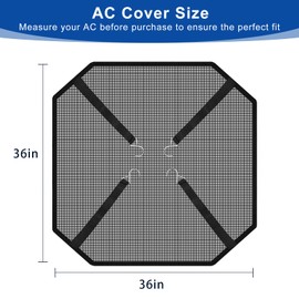 Central Air Conditioner Covers for Outside Units 36'' x 36'', AC Mesh Covers for Outside Unit, AC Unit Cover Outdoor Air Conditioner Condenser Hvac Heat Pump Cover Breathable Top Universal Defender