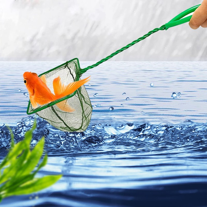 Aquarium Fishing Net,25cm Handle Fish Tank Quick Catch Mesh for