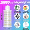 Battery Operated Light Bulb with Remote Control, 2 Pack Rechargeable