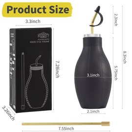 Eyourlife Garden Powder Applicator Dispenser 12oz Bulb Duster Sprayer with 7 inch Long Metal Tube Insect Duster Insecticide Sprayer Dust Application Tool for Home Gardening Agricultural Supply