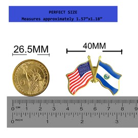 12Pack American El Salvador Friendship Flag Pins Bulk -1.5” Metal Patriotic US USA Salvadoran Lapel Pins Badge Souvenir For Hat Bag Travel Gifts