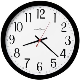 Howard Miller Drummond Wall Clock II, Silent Clocks for Bedroom, Office & Classroom, Easy to Install, Classic Round Design, Quartz Movement, Large Analog Wall Clock with Second Hand
