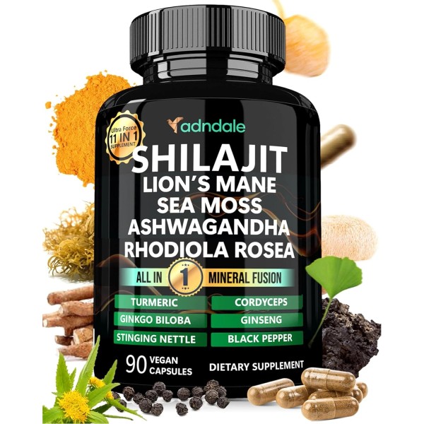 Adndale Shilajit Ultra Force 11-in-1. Pure Himalayan Organic for Men