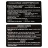 6 PCS Laser Metal Miranda Warning Card / Standard Field