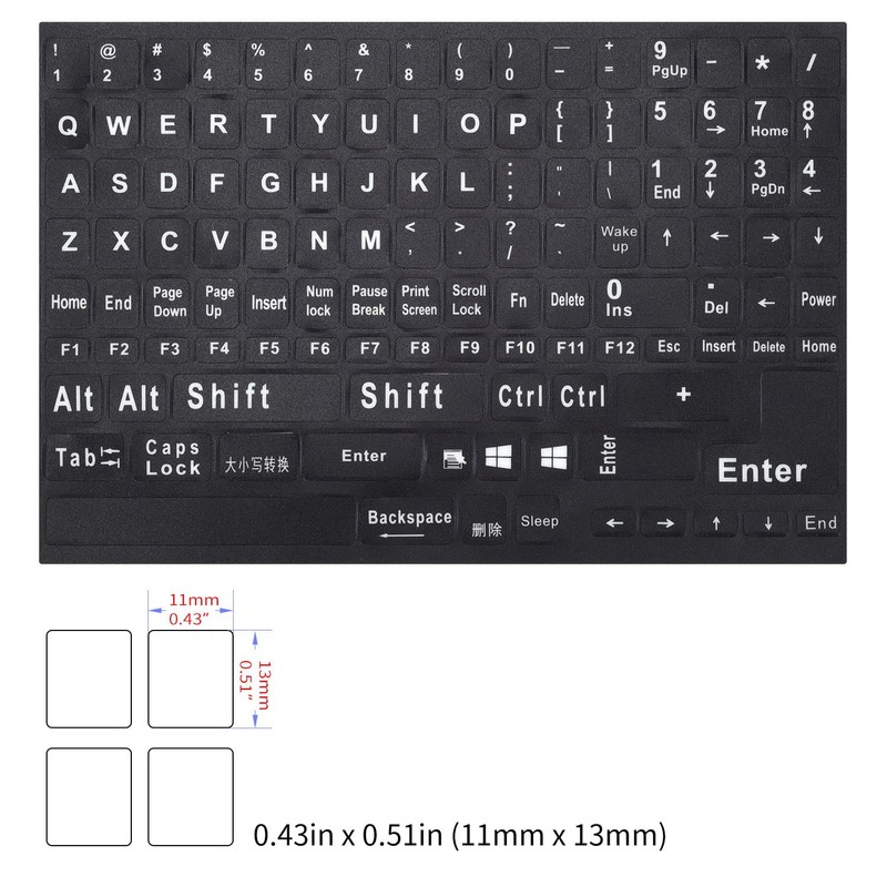 English Keyboard Stickers, Universal Large Letters Computer Laptop Replacement Keyboard
