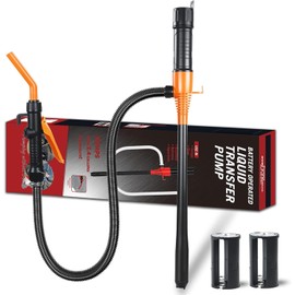 Portable Power Battery Pump, Hand Fuel Transfer Pump, 2.4 GPM Battery Operated Electric Siphon Pump for Gas, Fuel, Diesel, Water Transfer