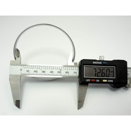 4 centring rings made of aluminium, aluminium in silver, 74.1 mm - 72.6 mm