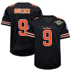 CUTHBERT #9 Bobby Boucher Football Jersey The Waterboy Adam Sandler Mud Dogs Bourbon Bowl Movie Shirt Black M