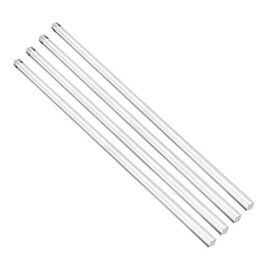 sourcing map 6mmx6mmx250mm Transparent Clear Solid Acrylic Square Rod PMMA Bar 4pcs
