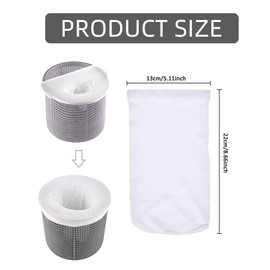 Skimmer Socks, Pool Skimmer Socks, Filter Accessories Strainer, Net for Swimming Pool, Skimmer Basket Socks, Filter Basket, Filter Socks, Fine Filtering, Swimming Pre-Filter Sock, Pool Net Filter Net