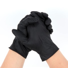 Balanced Black Disposable Nitrile Gloves (XLarge) - 5.5mil Heavy Duty Oil Proof Chemical Resistant Touchscreen Latex Free