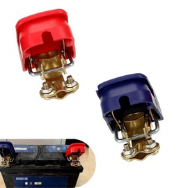 Arwrilt 2 PCS Car Quick Release Connectors, Car Cable Terminal Connectors, Quick Disconnect Terminals, Top Post Terminals Replacement, Universal for Most Cars (Blue & Red)