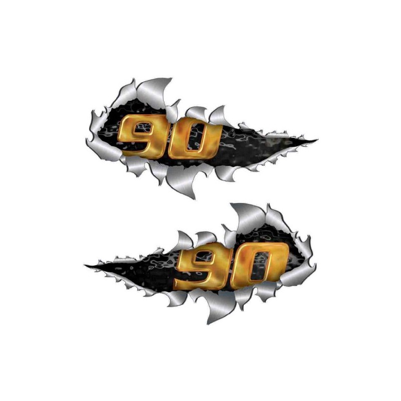 Totally Graphics Small Size Defender 90 Gold Black Metal Rip