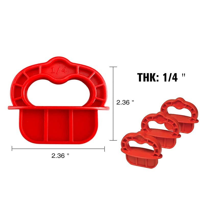 RLECS 6pcs Gap Deck Board Spacer Guide Red 1/4" Handheld