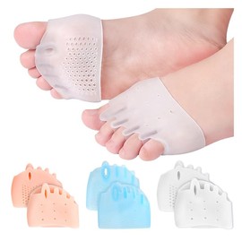 4PCS Hyggear Silicone Toe Separators, Toe Spacers & Metatarsal Pads, Five-hole Honeycomb Forefoot Pads, Hallux Valgus Corrector, Breathable & Soft, Uniex