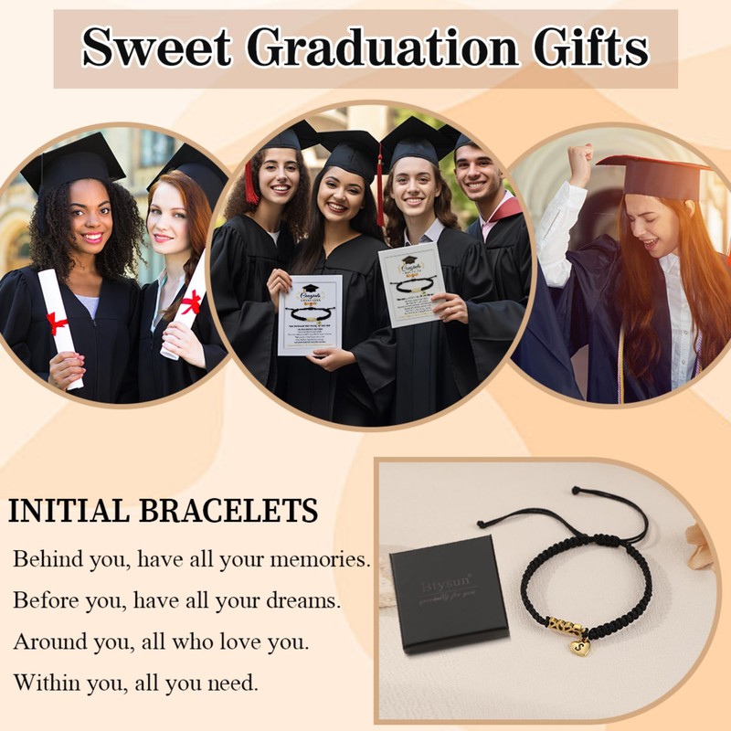 Btysun Graduation Gifts, College Graduation Gifts for Her Initial Bracelets