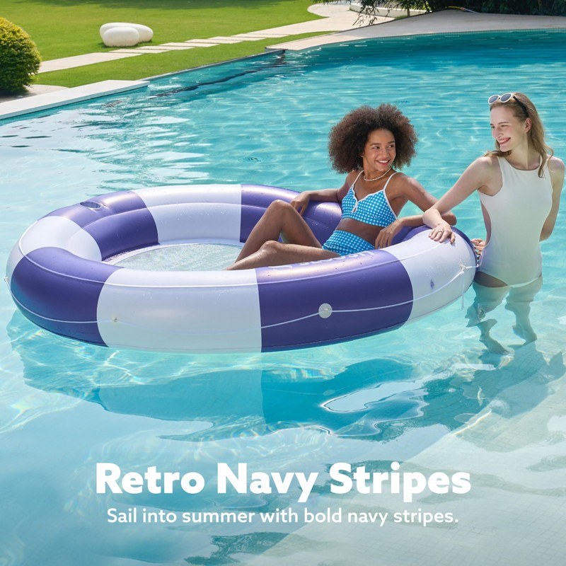 SLOOSH Inflatable Pool Lounger Float with Mesh, 80" x 80"