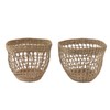 2PCS Woven Basket Handwoven Sea Grass Storage Basket for Flower