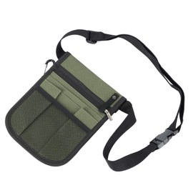 Nurse Belt Organiser, Waist Bag for Nurse Accessories, 2-Sided - Organizer with 8 Pockets, Medical Scissors Tool Box, Grooming Kit, Tool Box (Army Green)