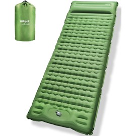 HiiPeak Sleeping Pad for Camping- Ultralight Inflatable Sleeping Mat with Built-in Foot Pump, Upgraded Durable Compact Camping Air Mattress for Tent, Backpacking, Hiking