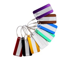 FunYoung Metal Suitcase Tag Luggage Tag Suitcase Tag with Address Tag 8 Pieces in Set, Set of 8