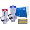 Lazardo 2x Angle Valve Washbasin Wall Connection Regulating Valve 3/8