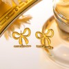 YANCHUN Gold Bow Necklace for Women Dainty Gold Bow Bracelet