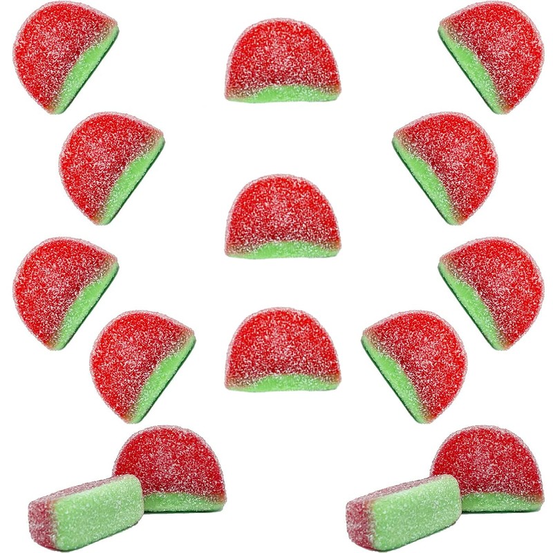 Fruidles Watermelon Gummi Slices Candy, Delicious Sugar Coated Fruit Flavors