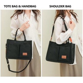 VODIU Canvas Tote Bags for Women Satchel Handbags Crossbody Tote Bag with Pockets Canvas Shoulder Travel Tote Bags