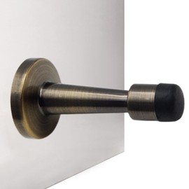 Door Stopper,Bronze Door Stopper,Door Wall Protector Brushed Brass Door stoppers Zinc Alloy and Rubber Anti-Collision Holder for Home Hotel Office Accessory (1 Pcs)