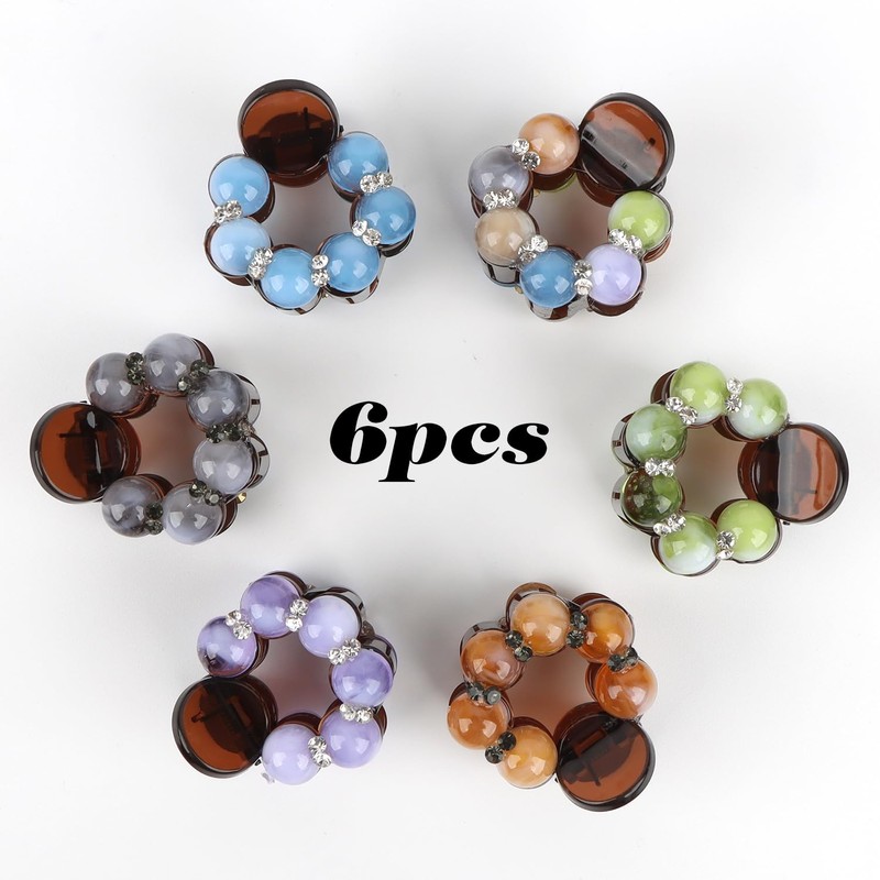 MOTIBACK 6 Pack Small Hair Claw Clips for Women, Acrylic