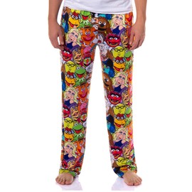 The Muppets Pajamas Men's Kernit Miss Piggy Fozzie Bear AOP Lounge Pj Pants (Large)