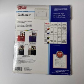 All Premium Photo Paper  Office Depot Gloss Inkjet  (8.5" X 11") 25 Sheets NEW