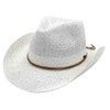 C.C Sparkly Sequin Cowboy Hat with Suede String Trim, White
