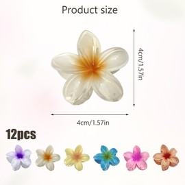 SJUNJIE Pack of 12 Flower Hair Clips Non-Slip Flower Clip 6 Colours Small Hair Clip Colourful Grace Egg Flower Hair Claw Clips Can Be Used on Hair Styling Accessories for Women