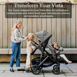 Henkgo Upper Adapter for Compatible with UPPAbaby Vista and Vista V2 Strollers/Bassinet, Toddler Seat, Aria, Mesa V2, or Mesa Max Infant-Secure Car Seats Accessories 1Set+2 Pcs Stroller Hooks