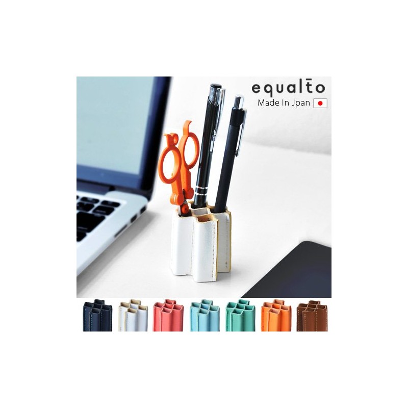 equalto Wavy Equal Wavy Leather Pen Stand [Green]