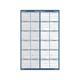 2025-2026 House of Doolittle 24-inch x 37-inch Wet-Erase Yearly Wall Calendar, Reversible, White/Blue (3964-25)