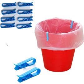​Plastic Kitchen Garbage Bin Clips, 10Pcs Anti-Slip Bag Holders for Trash Can Lids, Plastic Clips Compatible with Trash Bags