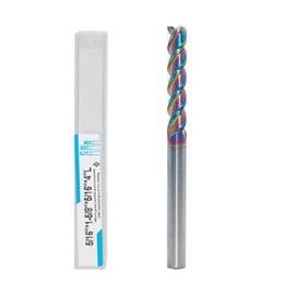 JIANXING 5/16" Extra Long Carbide Square End Mill for Aluminum, Copper Alloy, Plastic, 4" Overall Length End Mill Bits, 3 Flute HRC 55 Deg DLC Coating, CNC Router Bits (1 Pieces)