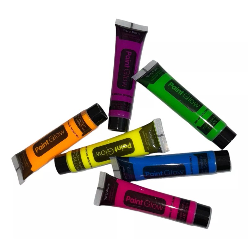 Sombreros y Fiesta México 6 Tubo Pintura Neon Fluorescente Glow
