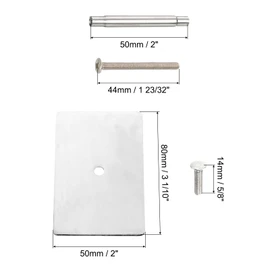 PATIKIL Door Hole Cover Plate, 3 1/10 Inches Zinc Alloy Cuboid Deadbolt Cover Plate Door Reinforcement Plate for Door Hole Filling (Silver)