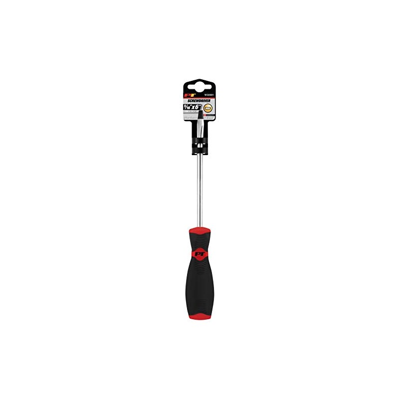 Performance Tool W30991 Black & Red Slotted Screwdriver, 5/16-Inch x