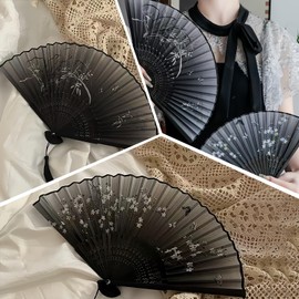 Pack of 4 Hand Fans, Bamboo Foldable Fans, Hand Fans, Folding Fans with Tassel, Hand Folding Fans, Chinese Pocket Fans, Folding Fans for Party, Dance, Wedding, Home Decoration, Cosplay