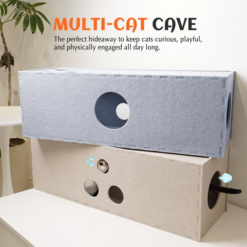 PETKARAY Cat Tunnel, Original Cat Hideaway Cave for Indoor Cats,