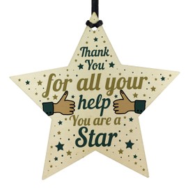 RED OCEAN You Are A Star Thank You Gift For Teacher TA Gift For Colleague Wooden Star Plaque Friendship Gift